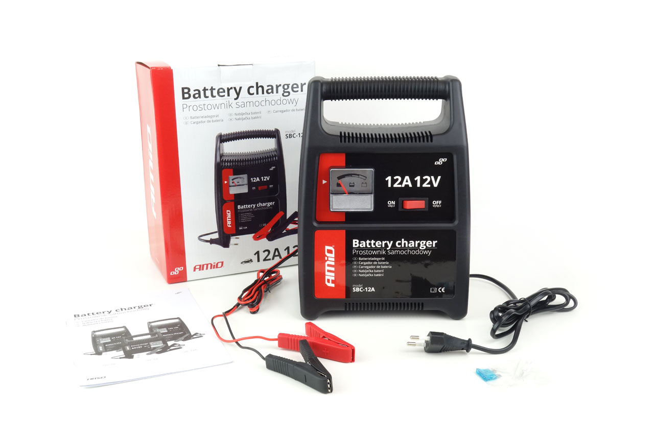 Battery charger with indicator (fuse) 12A, 12V SBC-12A  02089