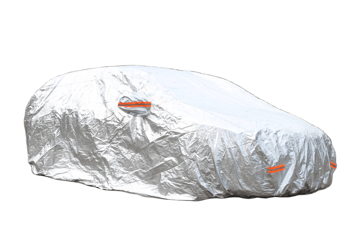 ALUMINIUM CAR COVER with ZIP, REFLECTIVE, 120g + cotton,Silver, size: M  01110